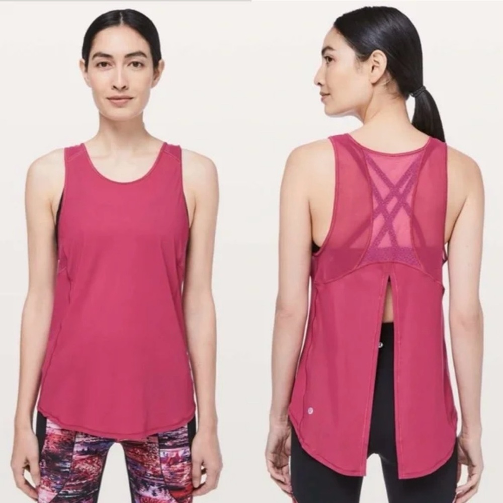 🍋Lululemon Sculpt Tank Tie Back Violet Red unsized PTP approx 19.5”🍋